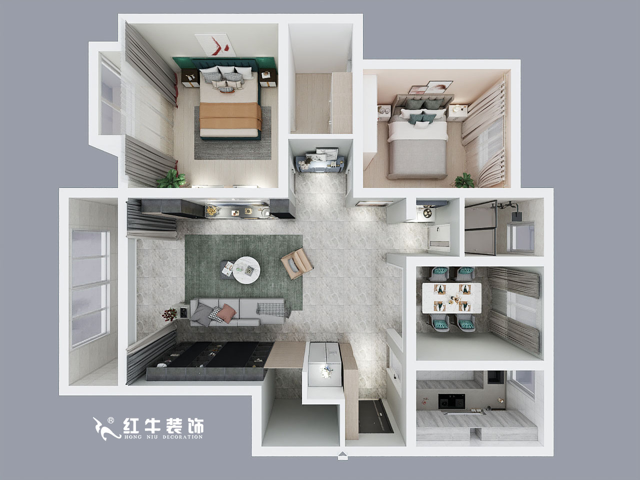 房亮_蓝海雅苑B7-1604-130㎡-现代风格_鸟瞰图